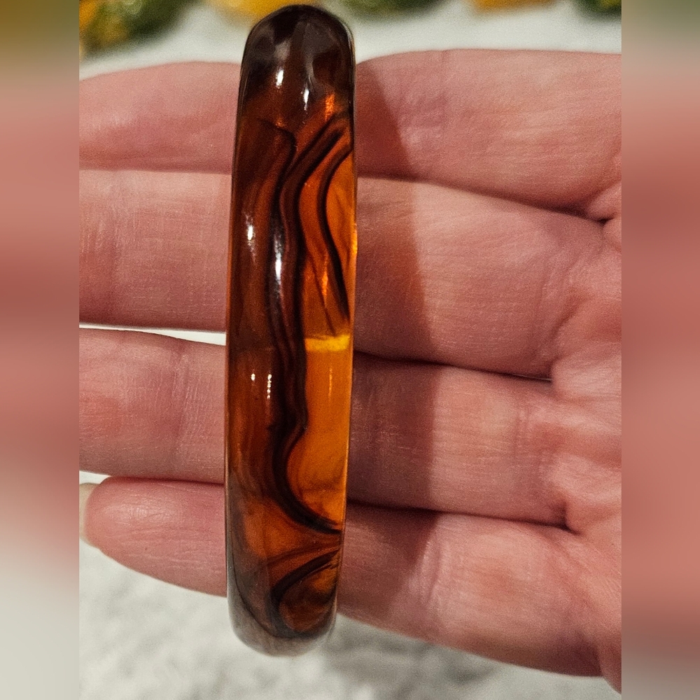Rare Rootbeer Bakelite Bangle - image 2